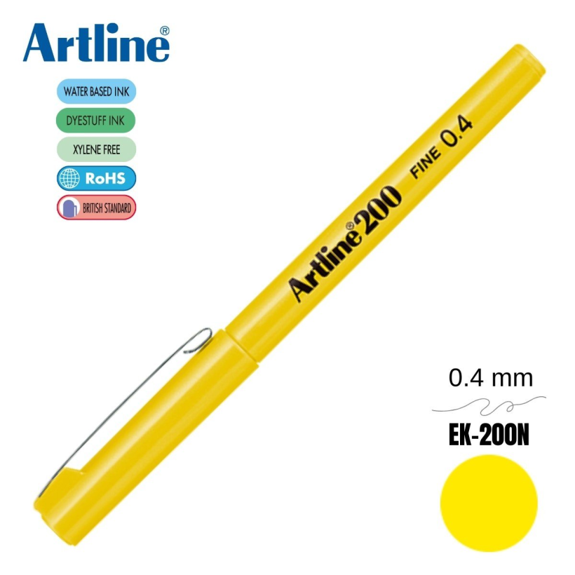 Artline 200 İnce Uçlu (0.4 mm) Yazı Ve Çizim Kalemi Sarı