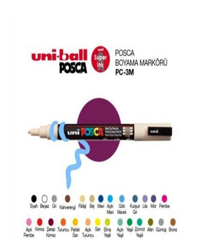 Uni Posca Boyama Markörü 3M 1'li (PC-3M)