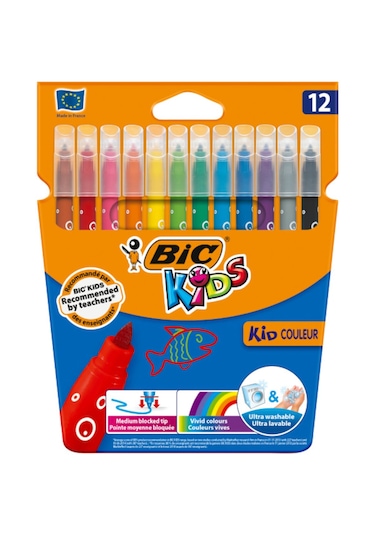 Bic Kids Couleur (Ultra Yıkanabilir) Keçeli Boya Kalemi 12 Renk