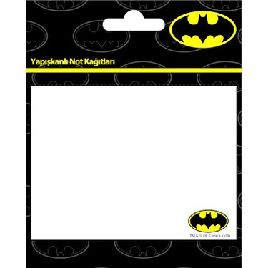 Batman Desenli Yapışkanlı Not Kağıdı 50 Yaprak 100x75