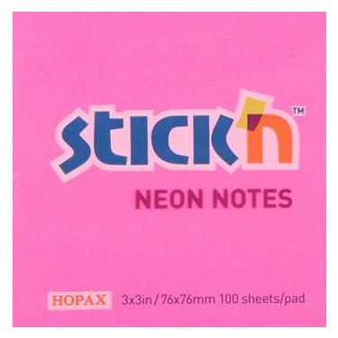 Hopax Neon Yapış. Not Kağıt Renkli 76*76 Mm. 100 Yp Pembe