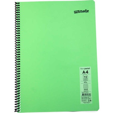 Umur - My note Mynote A4 72 Yaprak Spiralli Plastik Kapak Defter Pastel