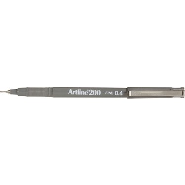 Artline 200 İnce Uçlu (0.4 mm) Yazı Ve Çizim Kalemi Gri