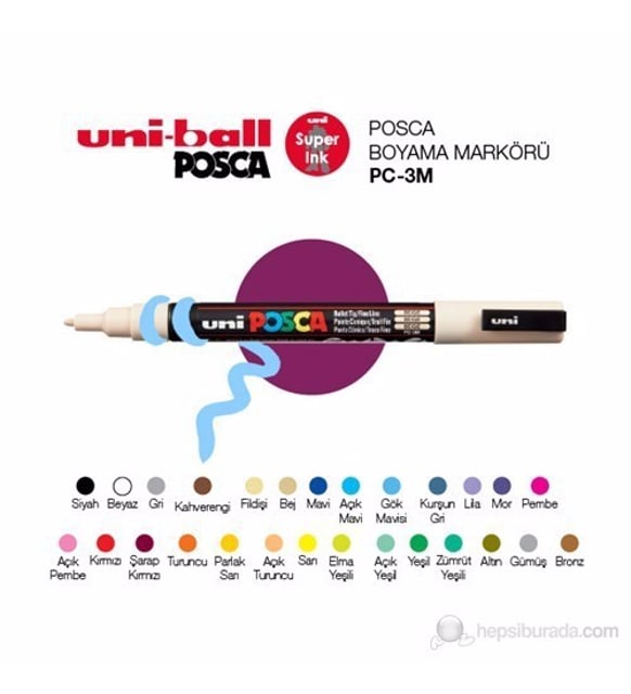 Uni Posca Boyama Markörü 3M 1'li (PC-3M)