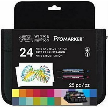 Winsor & Newton Promarker 24 Renk Sanat ve Illüstrasyon Çantalı Set