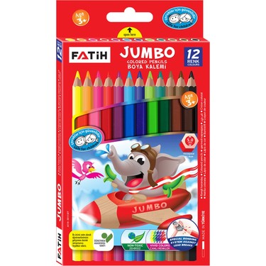 Fatih 33412 Altıgen 12'li Jumbo Kuru Boya Kalemi