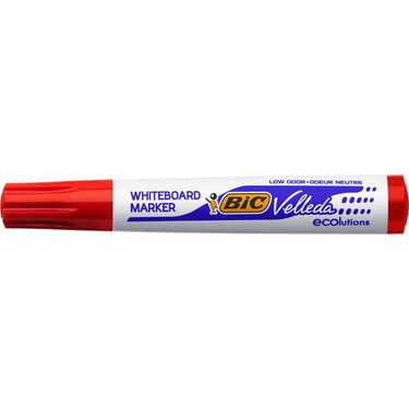 Bic Velleda 1701 Eco Yuvarlak Uçlu Beyaz Tahta Kalemi, Kırmızı